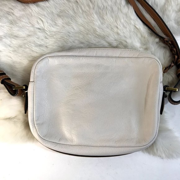 Fossil Vintage Mini Crossbody Pebbled Leather Bag White Tan - Picture 4 of 11